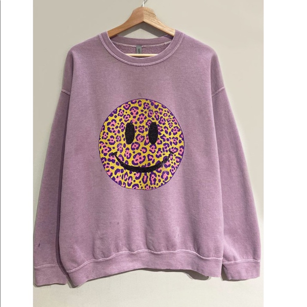 Leopard smiley face sweater